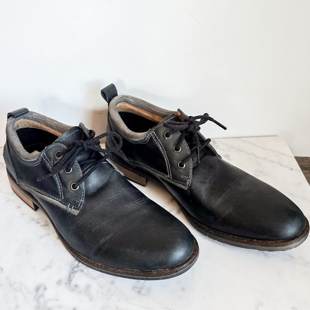 Steve Madden, Men's Gray Cherp Derby Leather Oxford Dress Shoes, Size 9 D